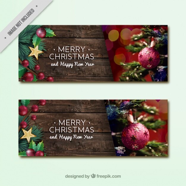 Paquete de banners de navidad y año nuevo