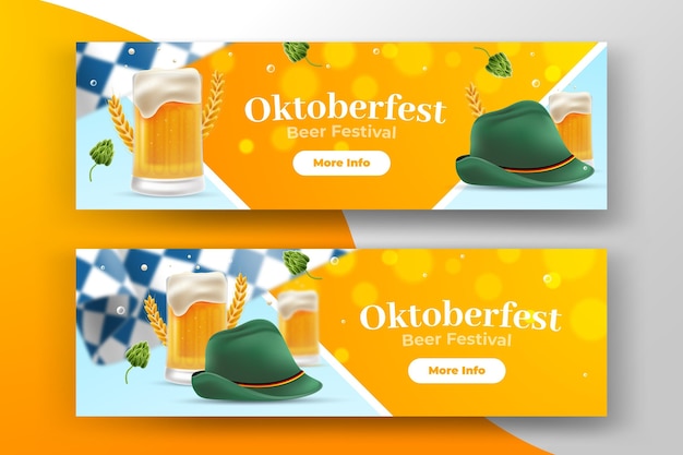 Paquete de banners de oktoberfest realista