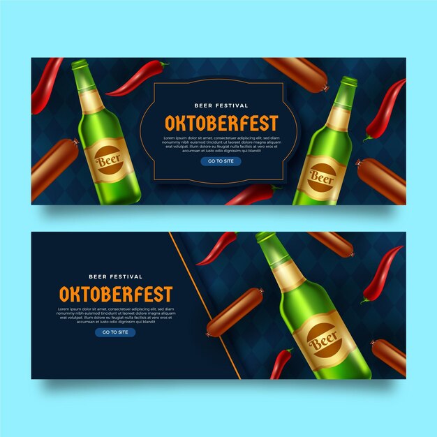 Paquete de banners de oktoberfest realista