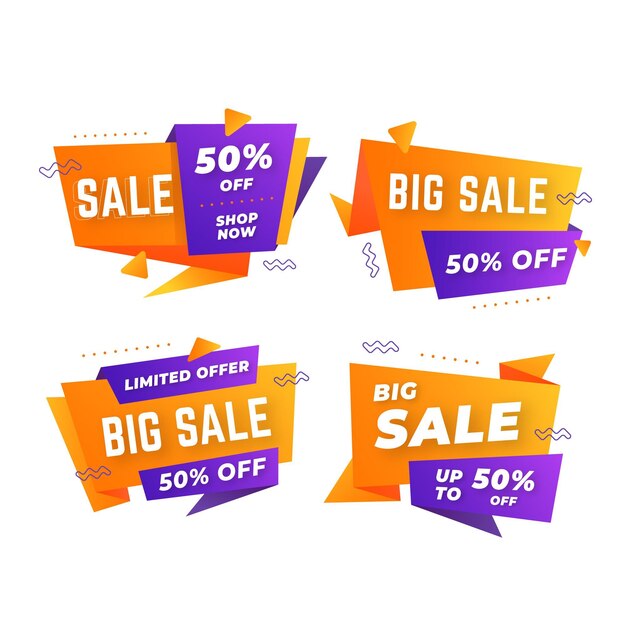 Paquete de banners de venta abstracta