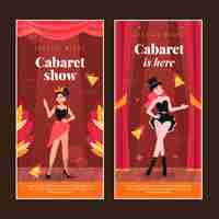 Vector gratuito paquete de banners verticales de cabaret plano