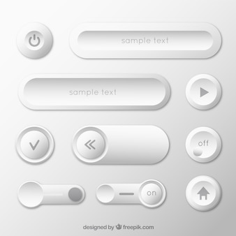 Paquete de botones blancos de web
