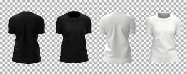 Vector gratuito paquete de camiseta blanca y negra femenina