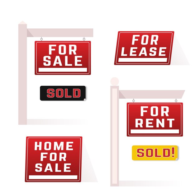 Paquete de carteles de venta inmobiliaria