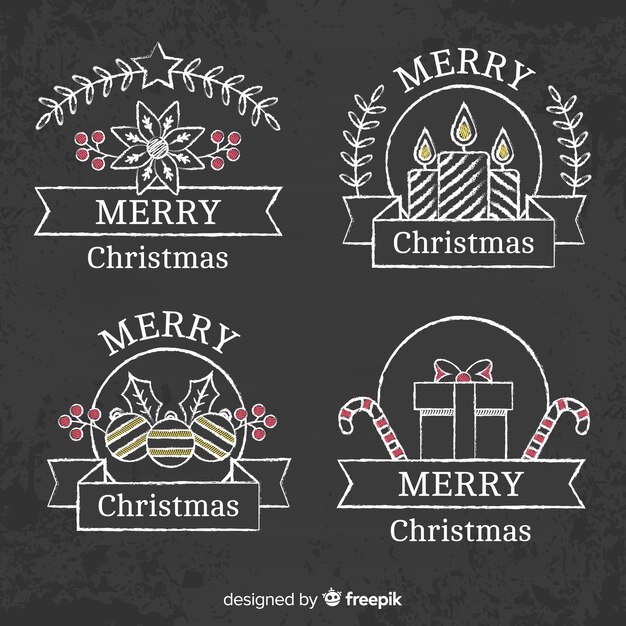 Paquete chapas navidad pizarra