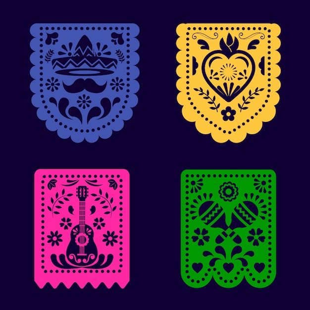 Paquete colorido del empavesado mexicano