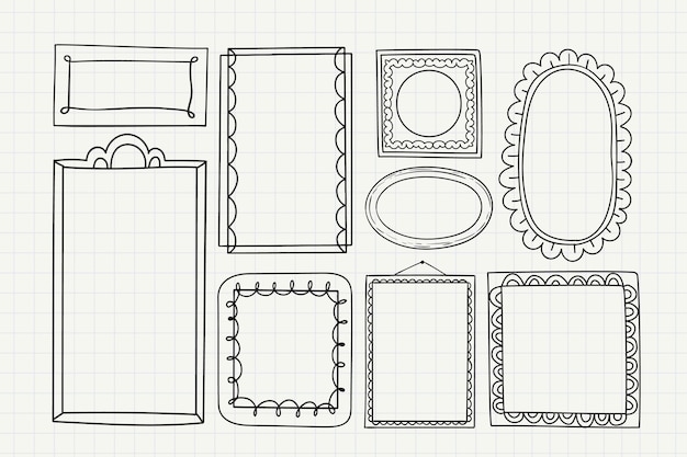 Paquete de decoración de marco Doodle