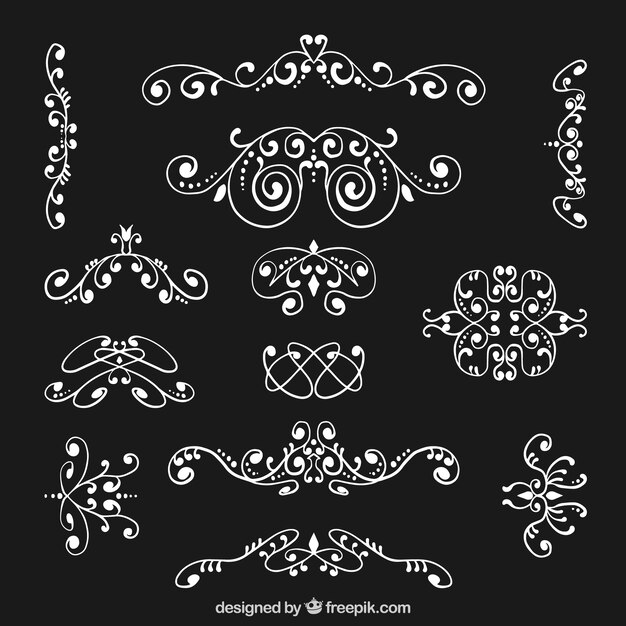 Paquete de decoración ornamental blanca
