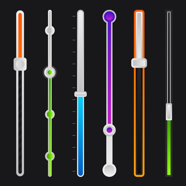 Paquete de deslizadores de colores degradados