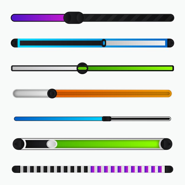 Paquete de deslizadores de colores degradados