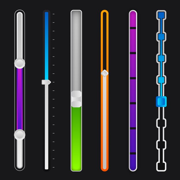 Paquete de deslizadores de colores degradados