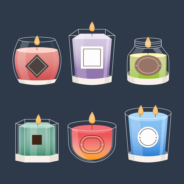 Paquete detallado de velas perfumadas