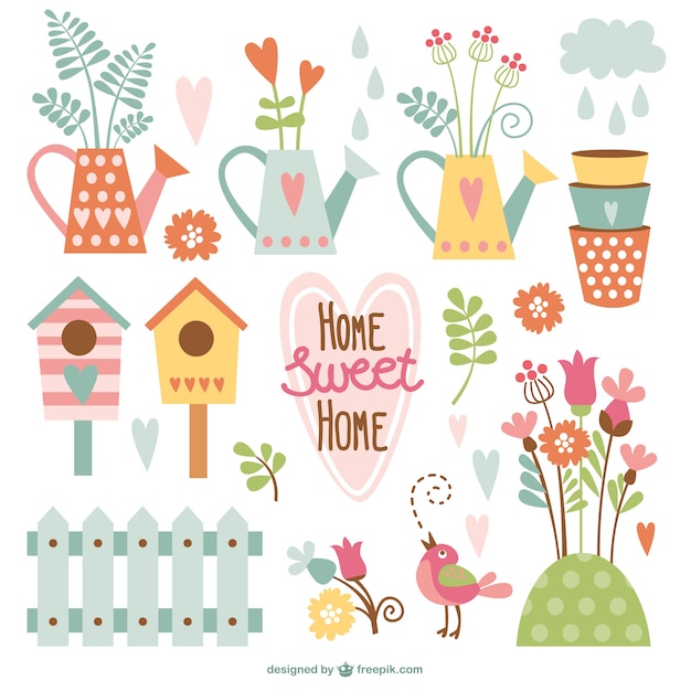 Paquete de dibujos animados de hogar dulce hogar
