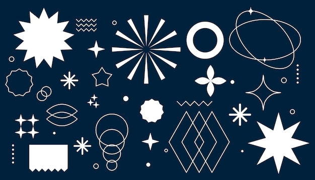 paquete de diseño de elementos de formas nativas de y2k