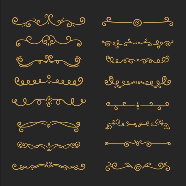 Paquete divisor ornamental dibujado a mano
