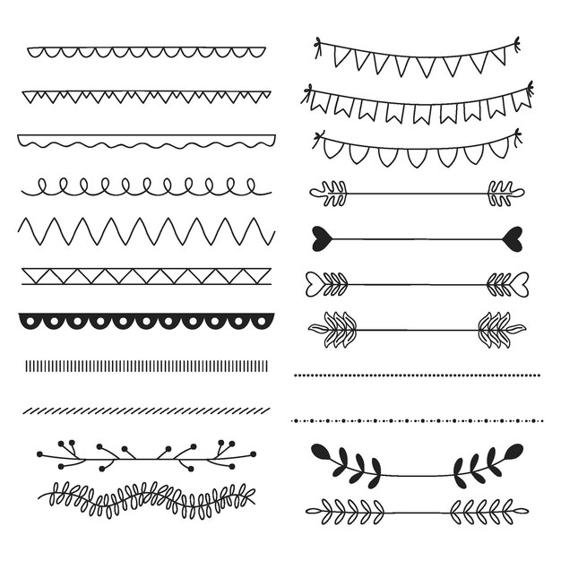 Paquete divisor ornamental dibujado a mano