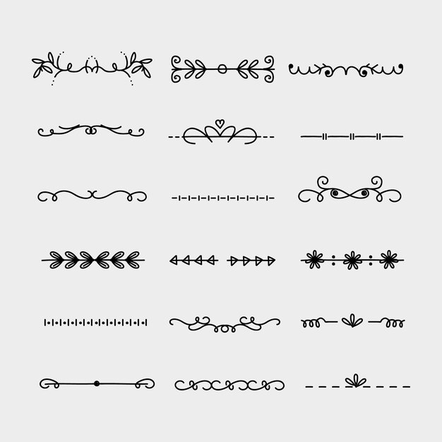Paquete divisor ornamental dibujado a mano