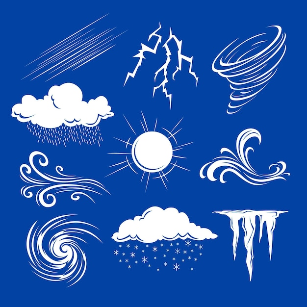 Paquete de efectos meteorológicos de diseño plano