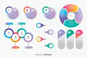 Vector gratuito paquete de elementos creativos de infografía empresarial