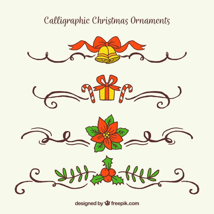 Vector gratuito el paquete de elementos decorativos de navidad