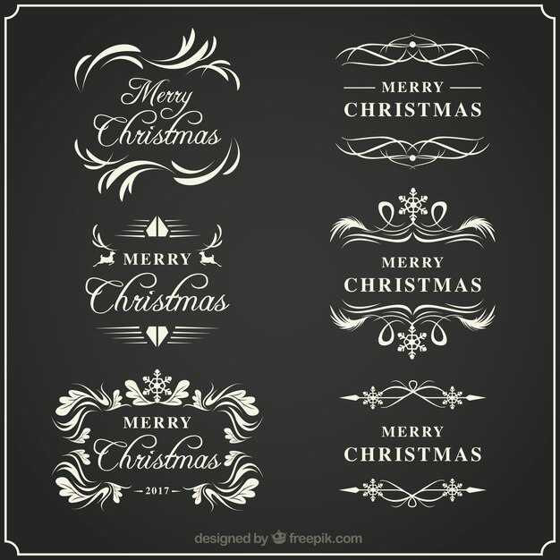 El paquete de elementos decorativos de Navidad