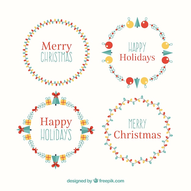 El paquete de elementos decorativos de Navidad