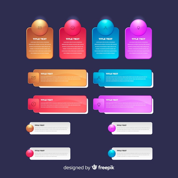 Paquete de elementos de infografía brillante realista
