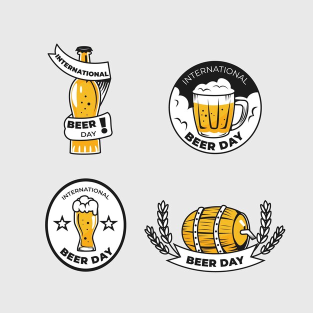 Paquete de etiquetas del día internacional de la cerveza