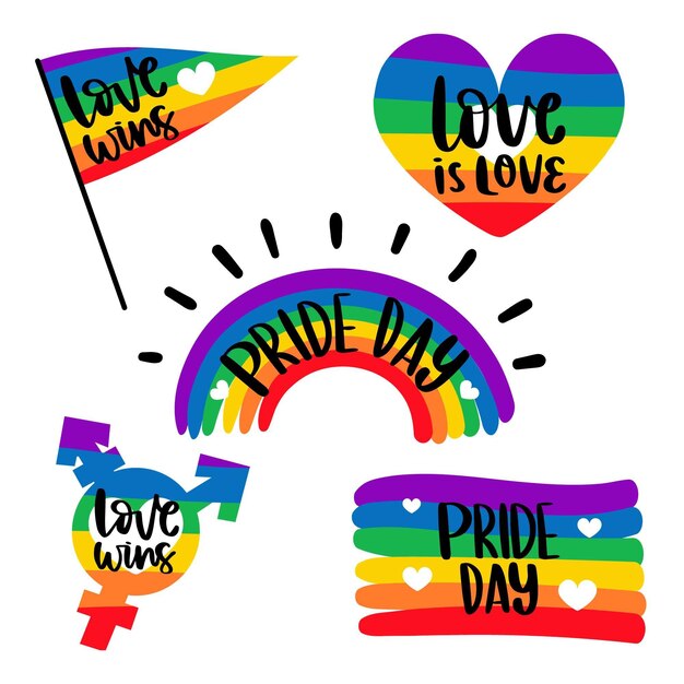 Paquete de etiquetas del día del orgullo