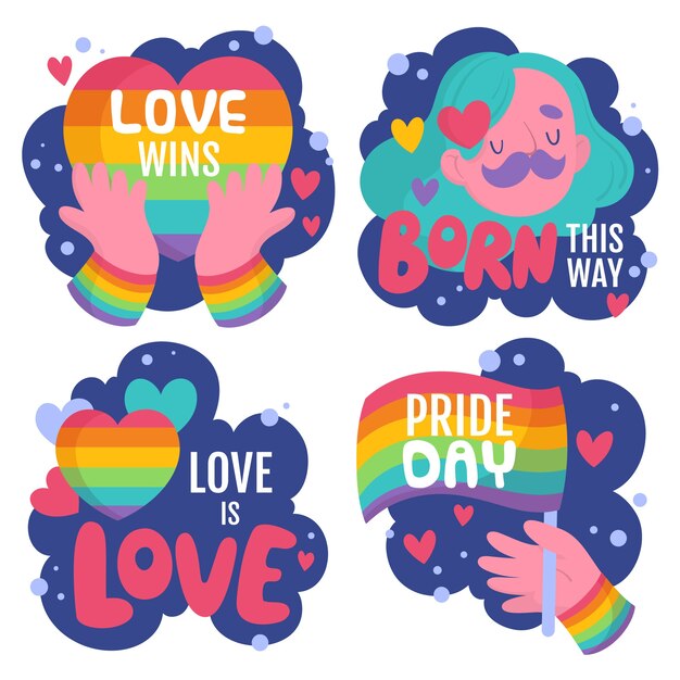 Paquete de etiquetas del día del orgullo