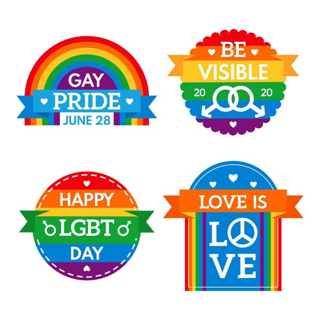 Paquete de etiquetas del día del orgullo