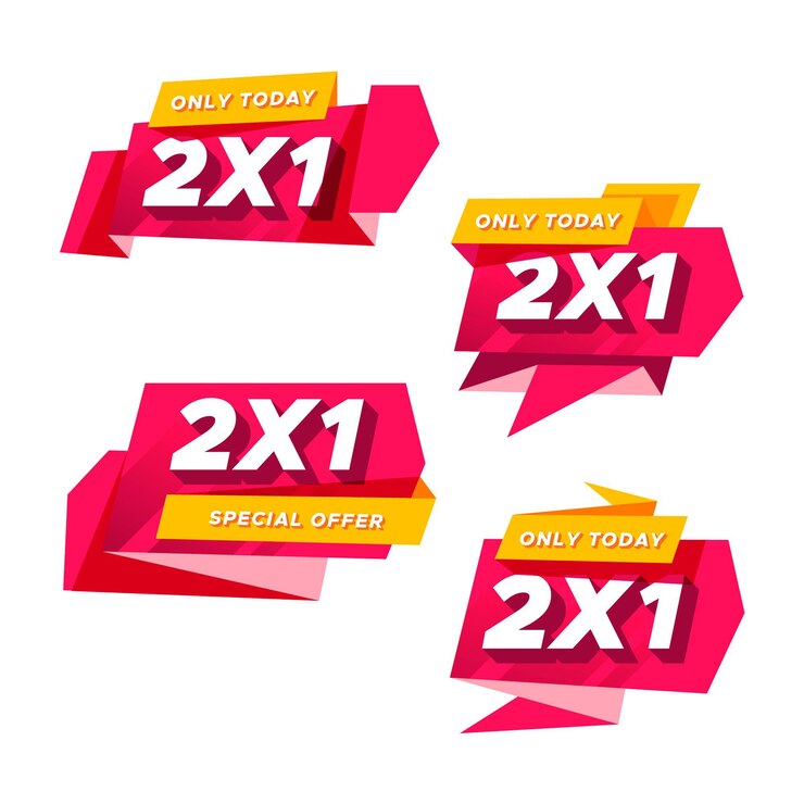 Vector gratuito paquete de etiquetas promocionales de ofertas especiales