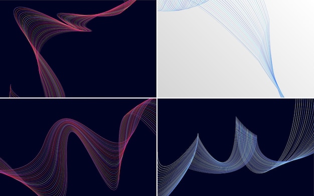 Paquete de fondo de presentación abstracta de curva de onda moderna