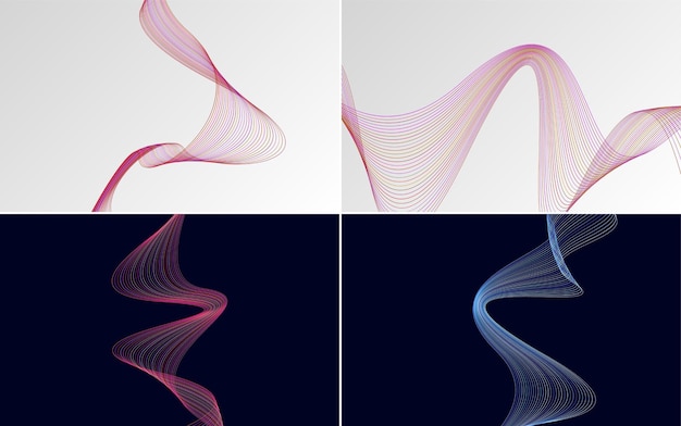 Paquete de fondo de presentación abstracta de curva de onda moderna