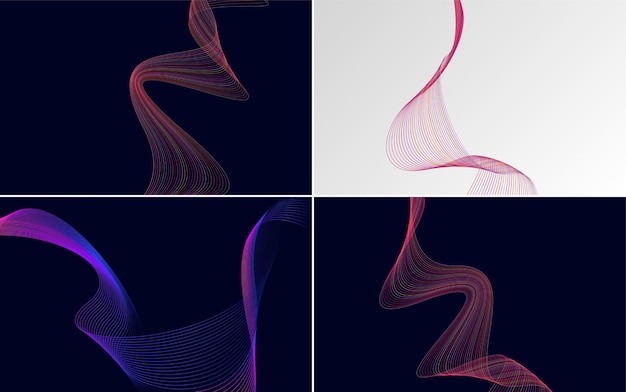 Paquete de fondo de presentación abstracta de curva de onda moderna