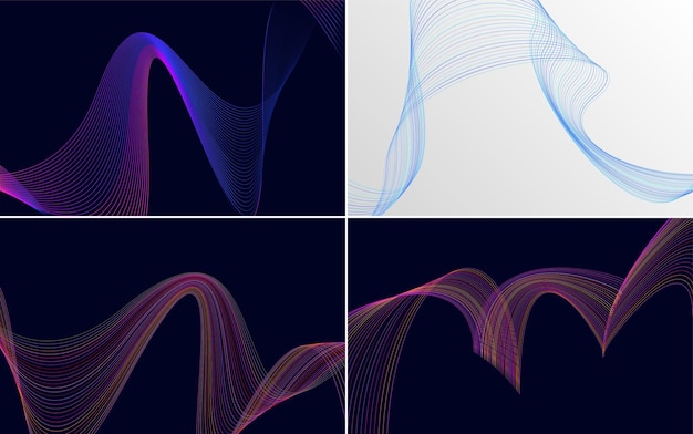 Paquete de fondo de presentación abstracta de curva de onda moderna