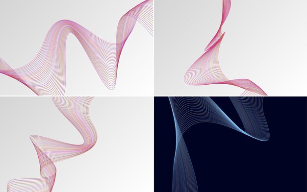 Paquete de fondo de presentación abstracta de curva de onda moderna