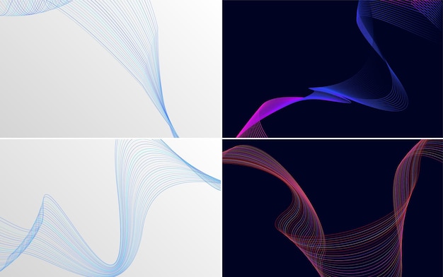 Paquete de fondo de presentación abstracta de curva de onda moderna