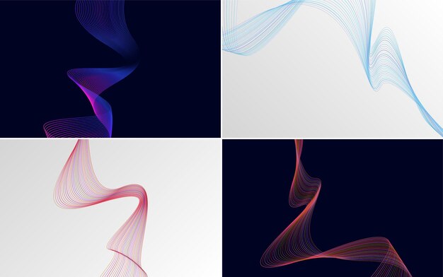 Paquete de fondo de presentación abstracta de curva de onda moderna