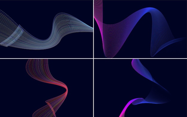 Paquete de fondo de presentación abstracta de curva de onda moderna