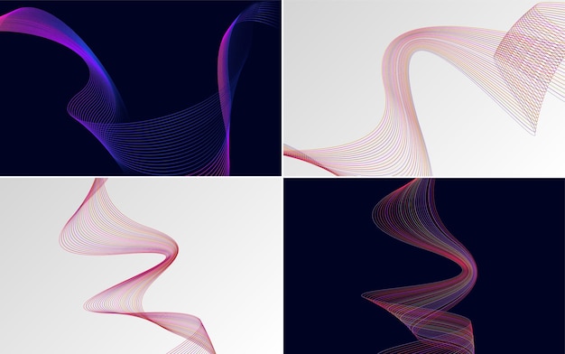 Paquete de fondo de vector abstracto de curva de onda para un diseño contemporáneo y elegante