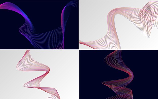 Paquete de fondo de vector abstracto de curva de onda para un diseño contemporáneo y elegante