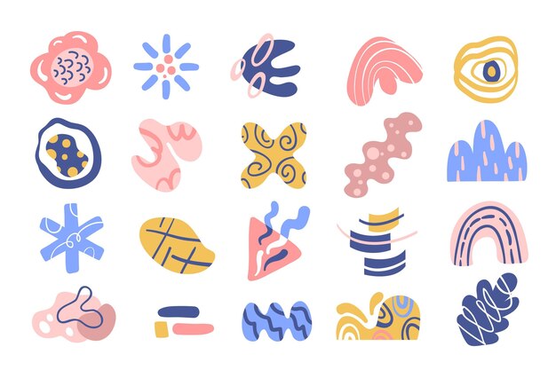Paquete de forma abstracta de diseño plano
