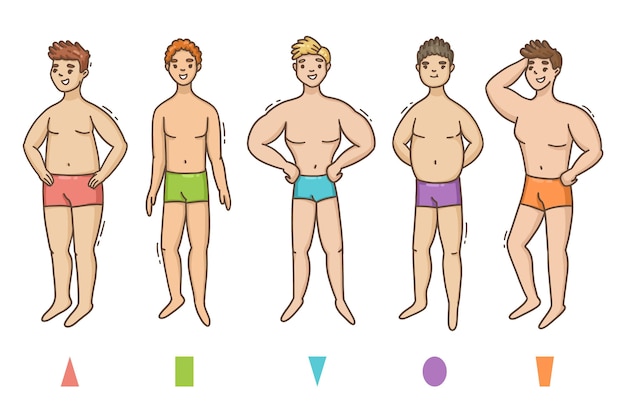 Vector gratuito paquete de formas de cuerpo masculino