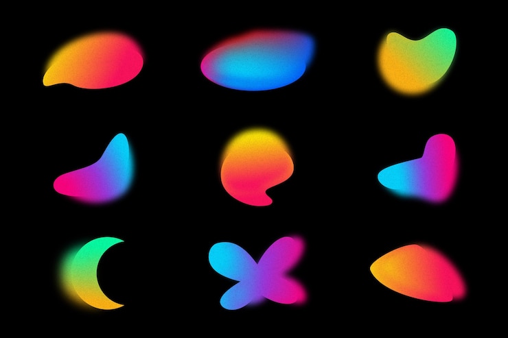 Vector gratuito el paquete de formas de gradiente granulado de gradiente