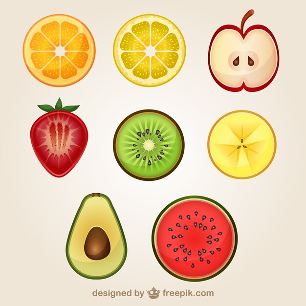 Paquete de frutas en rodajas