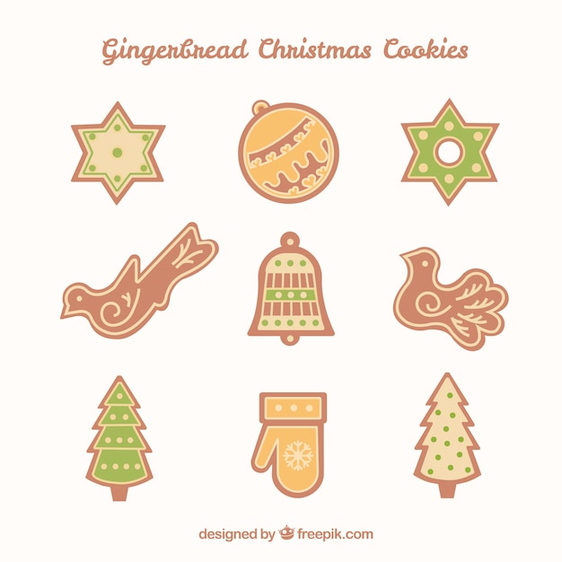 Vector gratuito paquete de galletas decorativas navideñas