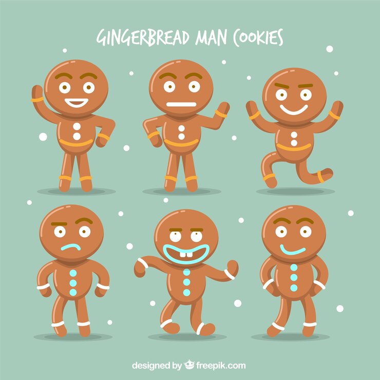 Vector gratuito un paquete de galletas de pan de jengibre