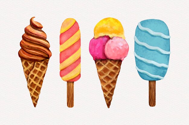 Paquete de helado pintado a mano