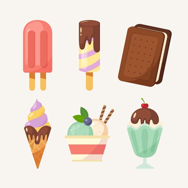 Paquete de helado plano